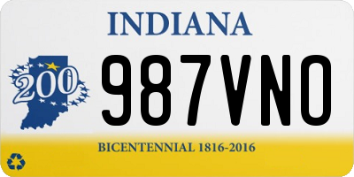 IN license plate 987VNO