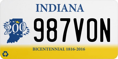 IN license plate 987VON