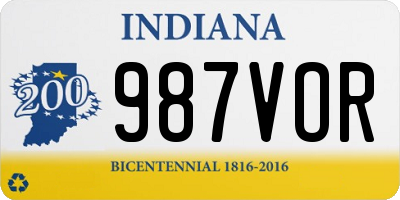 IN license plate 987VOR