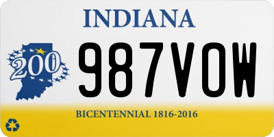 IN license plate 987VOW