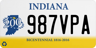 IN license plate 987VPA