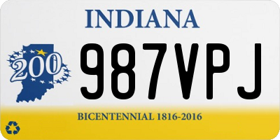 IN license plate 987VPJ