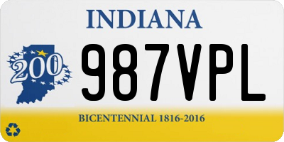 IN license plate 987VPL