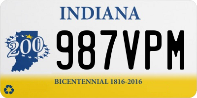 IN license plate 987VPM