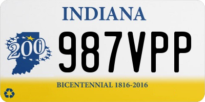 IN license plate 987VPP