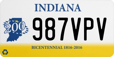 IN license plate 987VPV