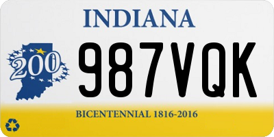 IN license plate 987VQK