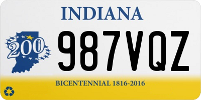 IN license plate 987VQZ