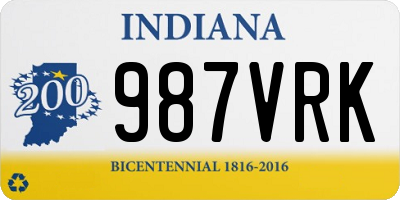 IN license plate 987VRK