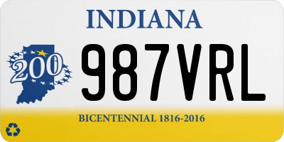 IN license plate 987VRL