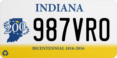 IN license plate 987VRO