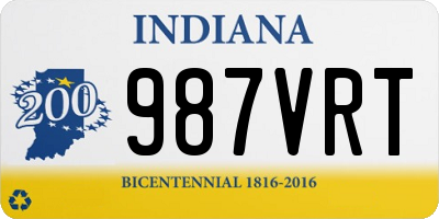 IN license plate 987VRT