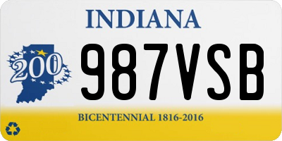 IN license plate 987VSB