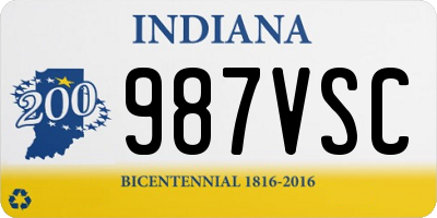 IN license plate 987VSC