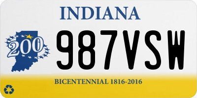 IN license plate 987VSW