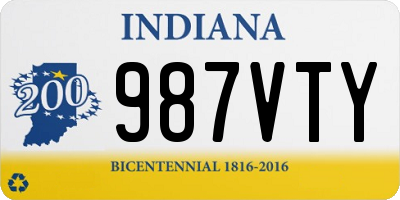 IN license plate 987VTY