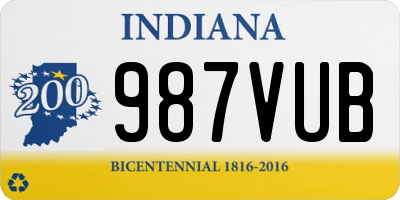 IN license plate 987VUB