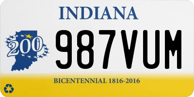 IN license plate 987VUM