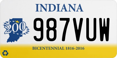 IN license plate 987VUW