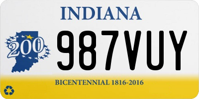 IN license plate 987VUY