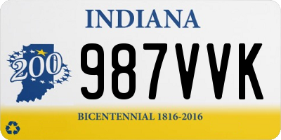 IN license plate 987VVK