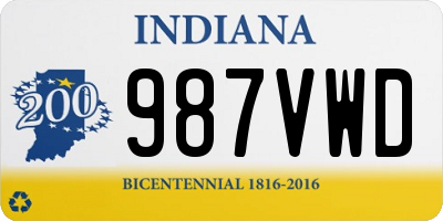 IN license plate 987VWD