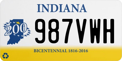 IN license plate 987VWH