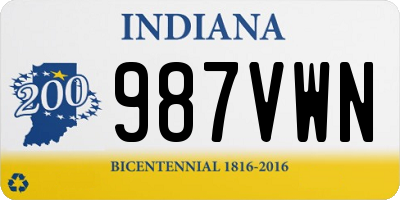 IN license plate 987VWN