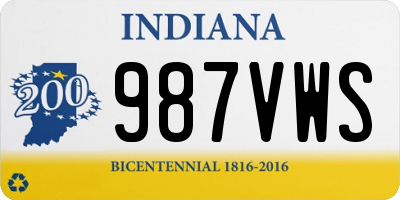 IN license plate 987VWS