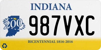 IN license plate 987VXC