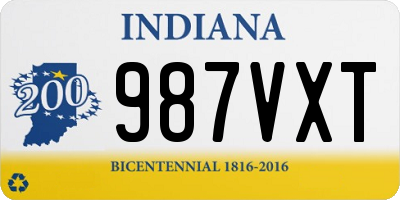 IN license plate 987VXT