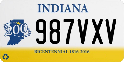 IN license plate 987VXV