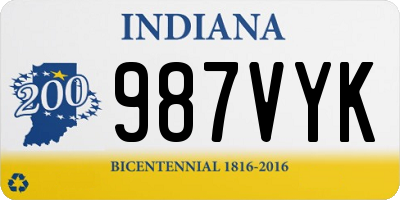 IN license plate 987VYK