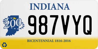 IN license plate 987VYQ