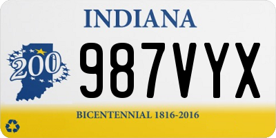 IN license plate 987VYX