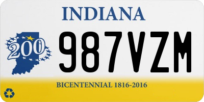 IN license plate 987VZM