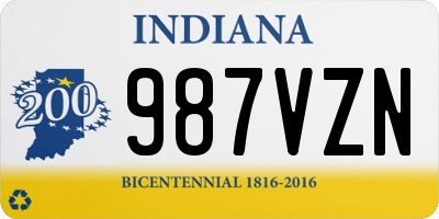 IN license plate 987VZN