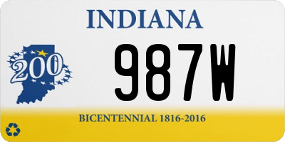 IN license plate 987W