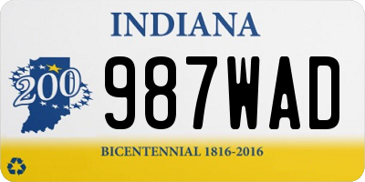 IN license plate 987WAD