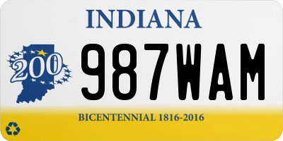 IN license plate 987WAM