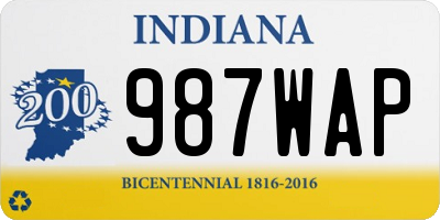 IN license plate 987WAP