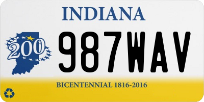 IN license plate 987WAV