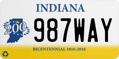 IN license plate 987WAY