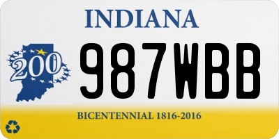 IN license plate 987WBB