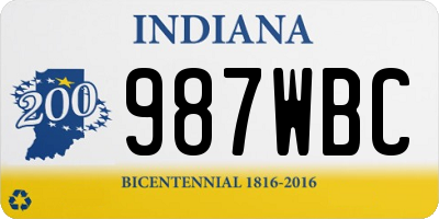 IN license plate 987WBC