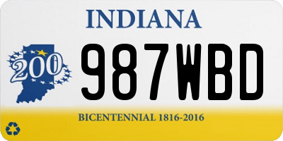 IN license plate 987WBD