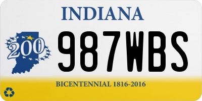 IN license plate 987WBS