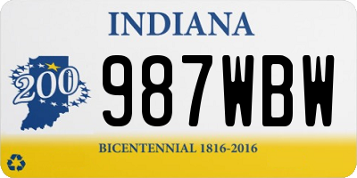 IN license plate 987WBW