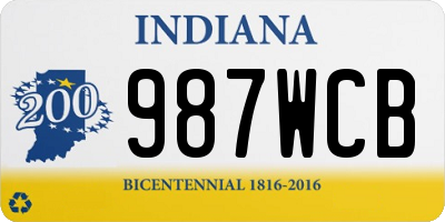 IN license plate 987WCB