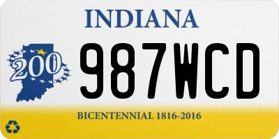 IN license plate 987WCD